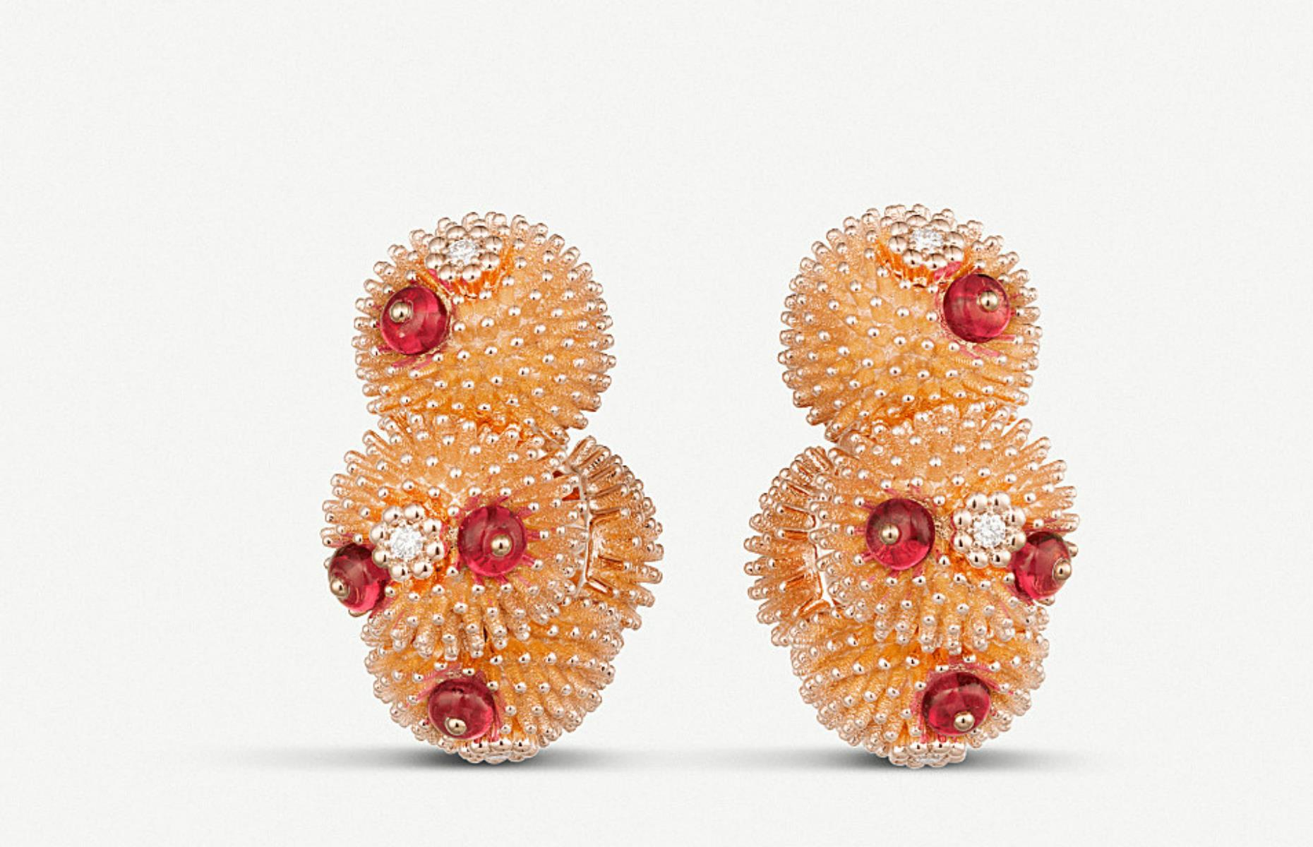 Cartier Cactus 18-karat rose gold, spinel and diamond earrings: $34,920 (£26,700)